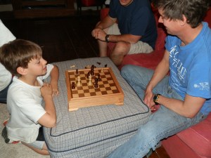 Frankie beet David in a game of chess, which is a perfect game for Pi Day.